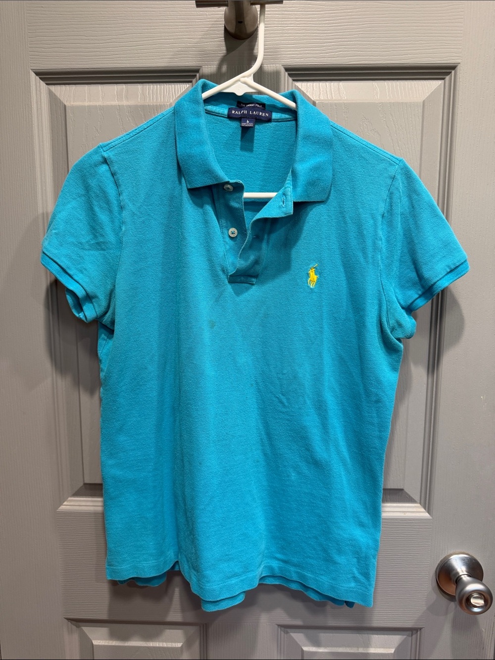 Polo by Ralph Lauren Blue Short Sleeve Skinny Fit Polo Shirt - L